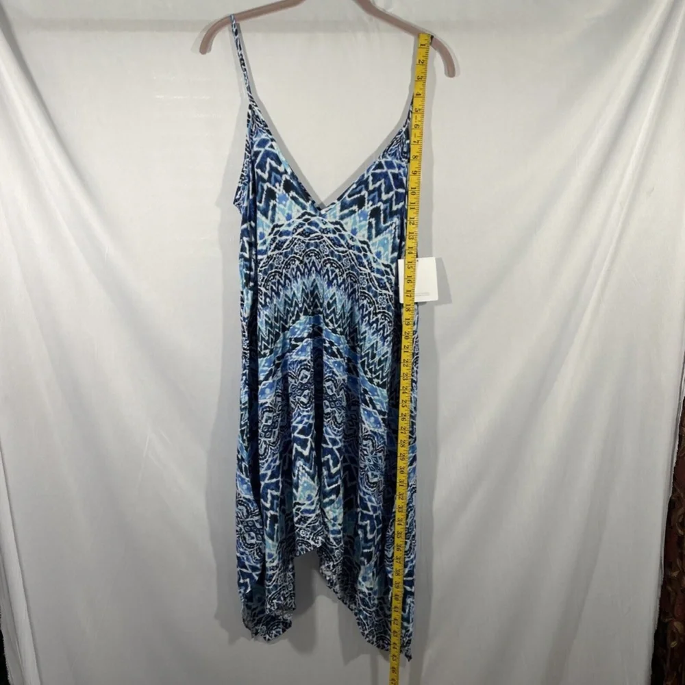 NEW La Blanca‎ [ S/M ] Oasis Ikat Asymmetrical Cover up Dress in Blue - Picture 2 of 12